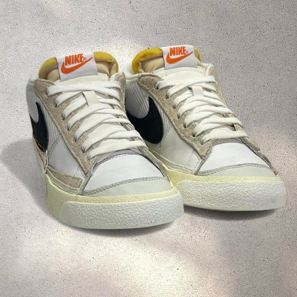 Nike Blazer Low Pro Club FJ3694-100 White Black Men’s Size 8 Sneakers - Picture 4 of 8